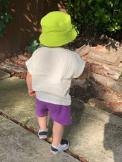 Tennis neon yellow baby sun hat with chin straps