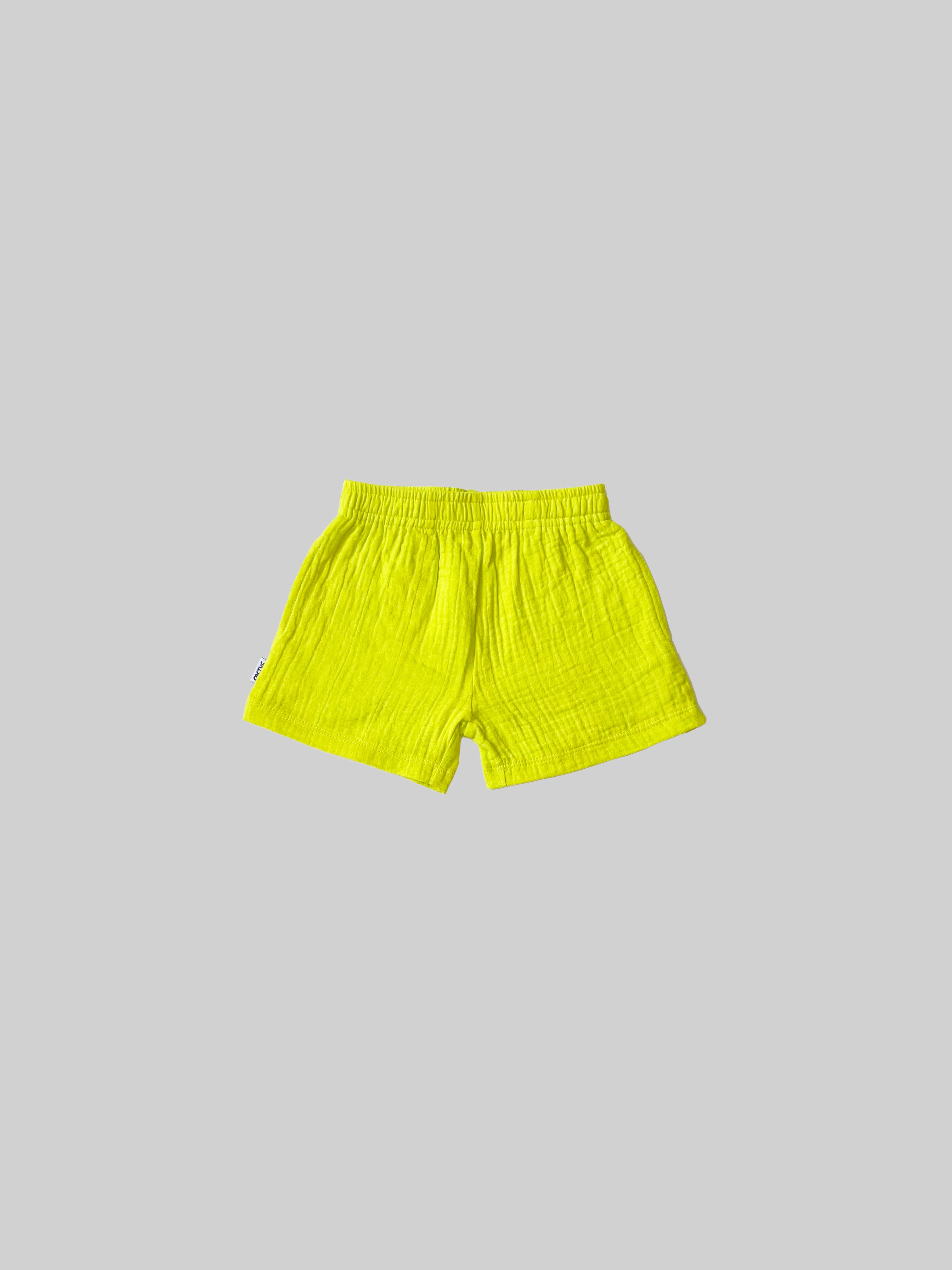 Tennis neon yellow cotton shorts